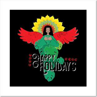 Happy Holidays Indian Angel Posters and Art